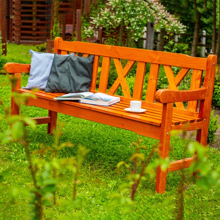Banca BIG MARIO din lemn masiv de rasinos 163x57 cm 3 persoane pentru terasa sau gradina culoare cires [4]