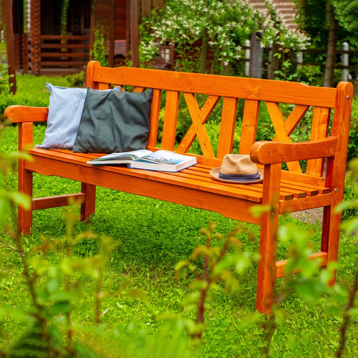 Banca BIG MARIO din lemn masiv de rasinos 163x57 cm 3 persoane pentru terasa sau gradina culoare cires [2]