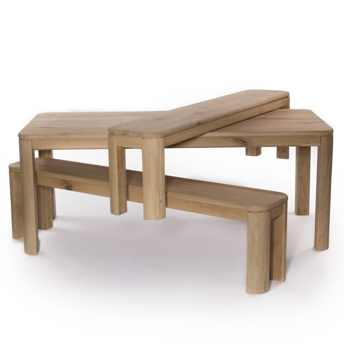 FLIP bench made of solid oak wood 190x35 cm for living room natural color [2]
