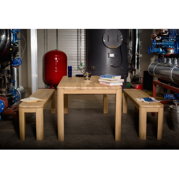FLIP bench made of solid oak wood 190x35 cm for living room natural color [5]