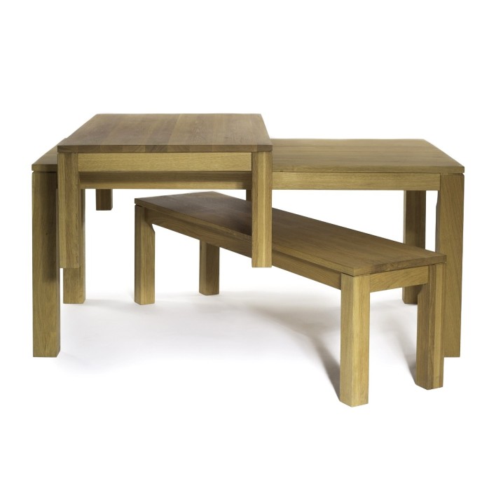 OAK FAMILY bench made of solid oak wood 160x35 cm for living room natural color [3]