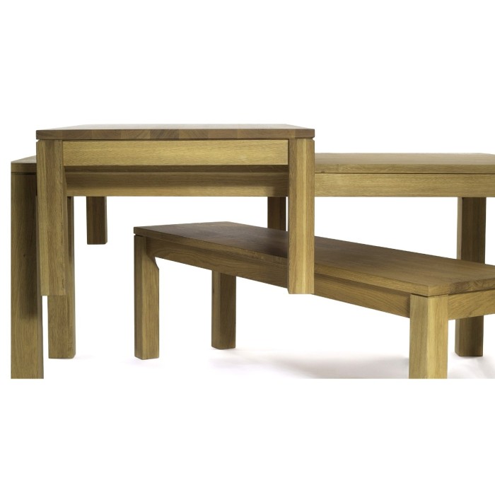 OAK FAMILY bench made of solid oak wood 160x35 cm for living room natural color [4]