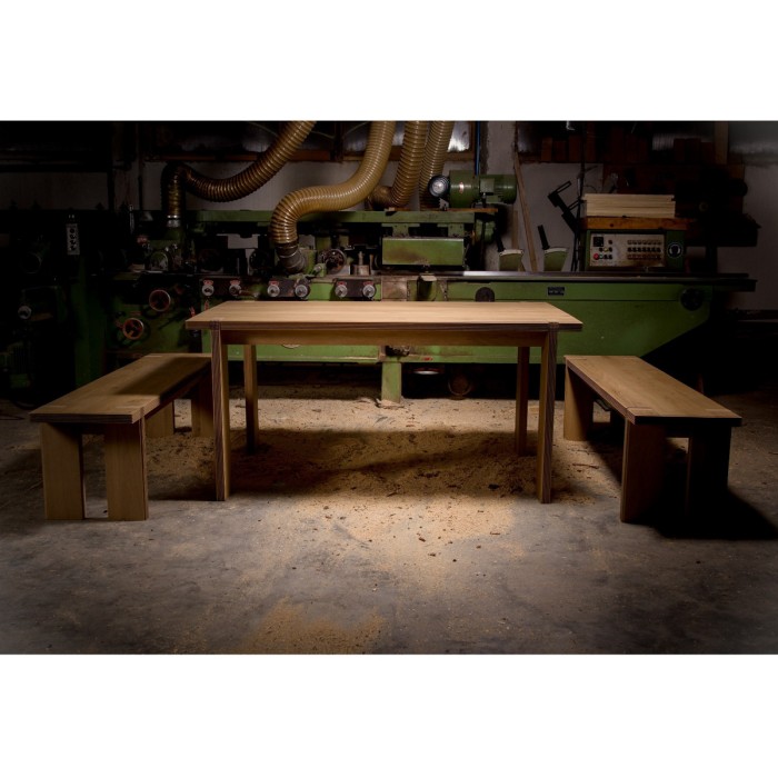 TRADIX bench made of solid oak wood for living room 160x35 cm natural color [5]