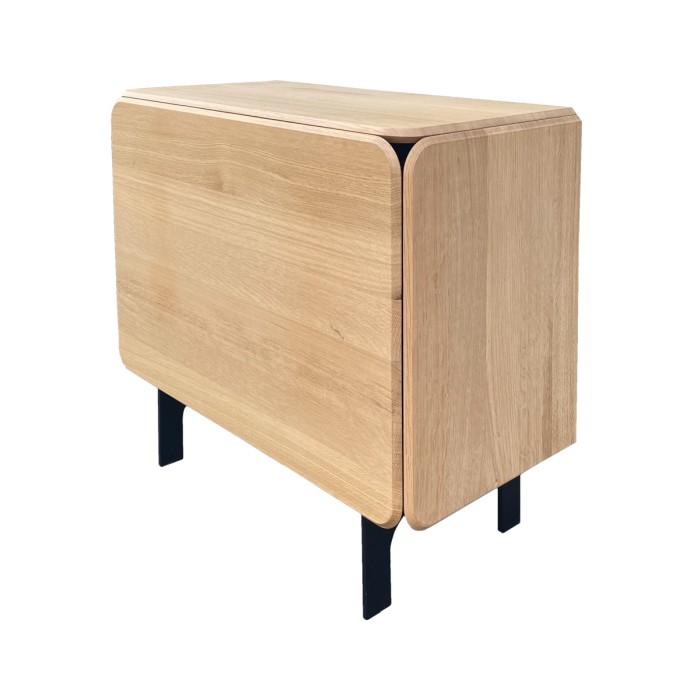 Comoda ROUND cu 1 modul 80X40 cm din lemn masiv de stejar pentru living sau dormitor culoare natur [3]