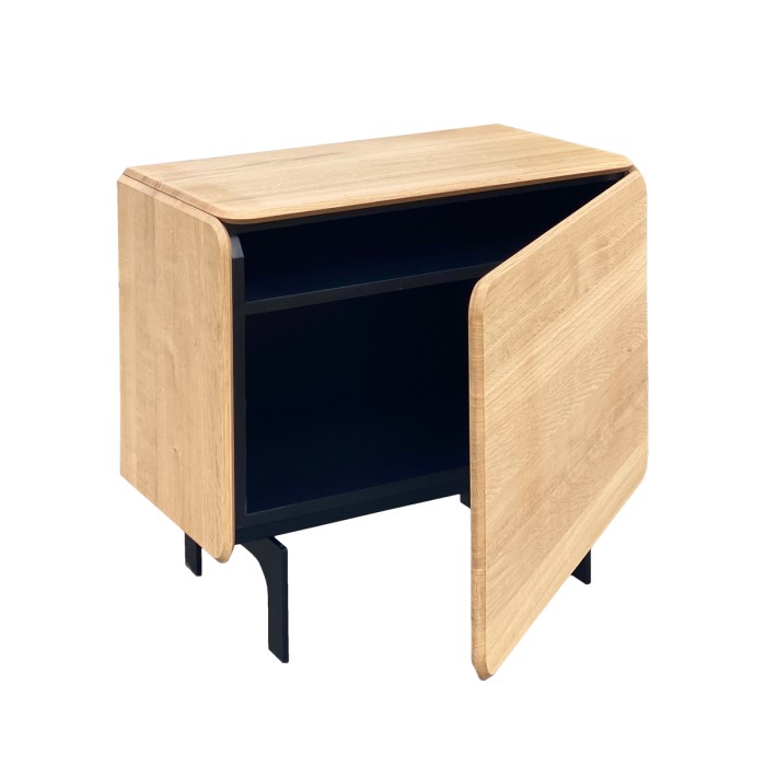 Comoda ROUND cu 1 modul 80X40 cm din lemn masiv de stejar pentru living sau dormitor culoare natur [2]