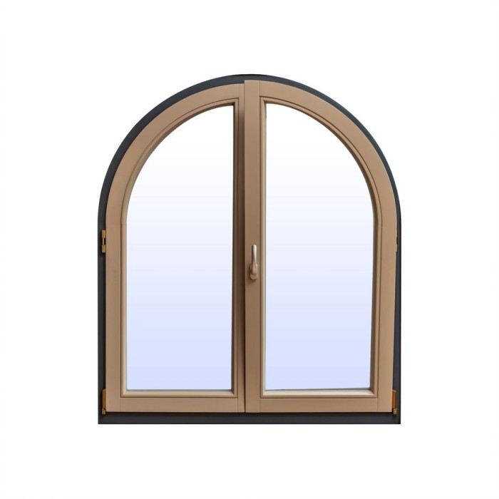 Arched windows made of  triple-layered wood [2]