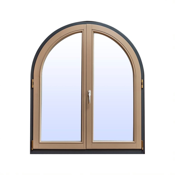 Arched windows made of  triple-layered wood [6]