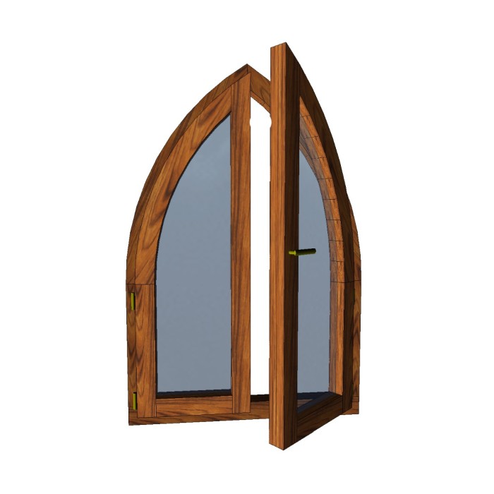 Bogenfenster im gotischen Stil aus dreischichtigem Nadelholz [2]