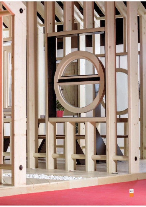 Round or oval windows made of triple-layered wood [4]