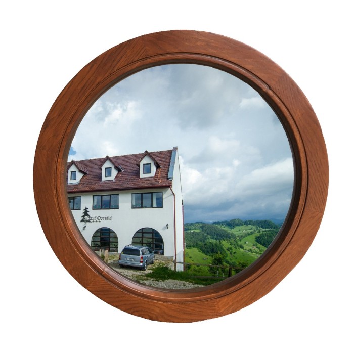 Round or oval windows made of triple-layered wood [5]