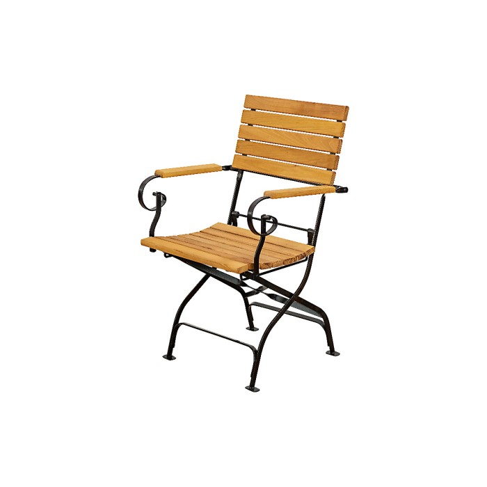 FLORENZ armchair made of solid acacia wood 40 x 36 cm for terrace or garden natural color [3]