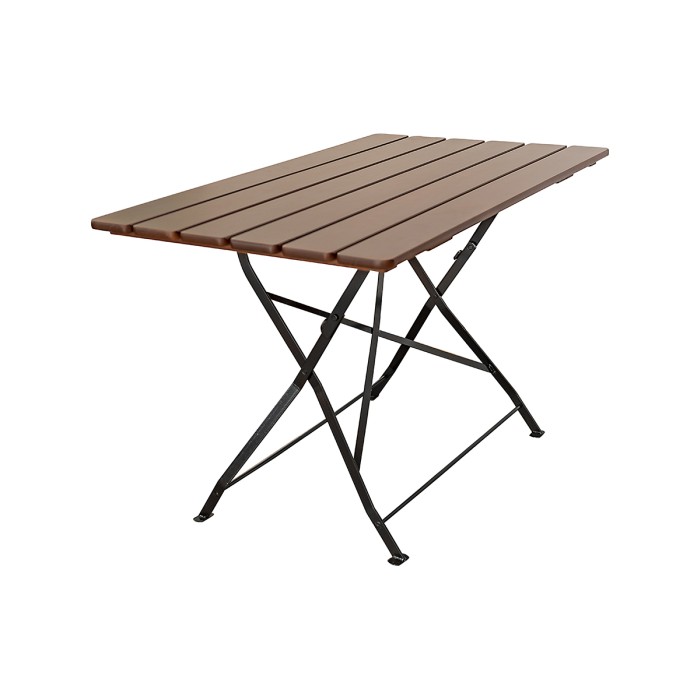 BISTRO CLASSIC table in solid acacia wood for the garden or terrace 700x1200 mm light brown color [2]
