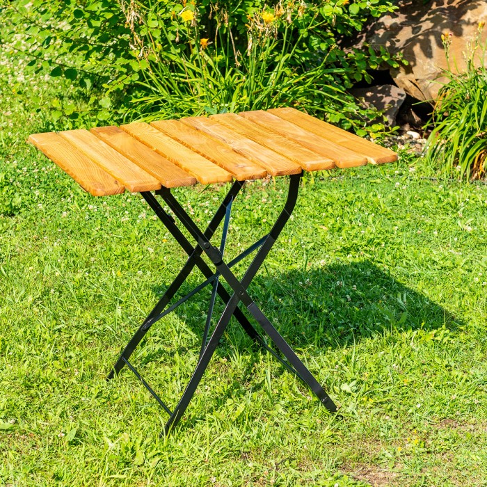 BISTRO CLASIC table made of acacia wood for garden or terrace natural color [4]