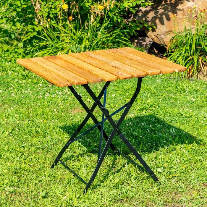BISTRO CLASIC table made of acacia wood for garden or terrace natural color [3]