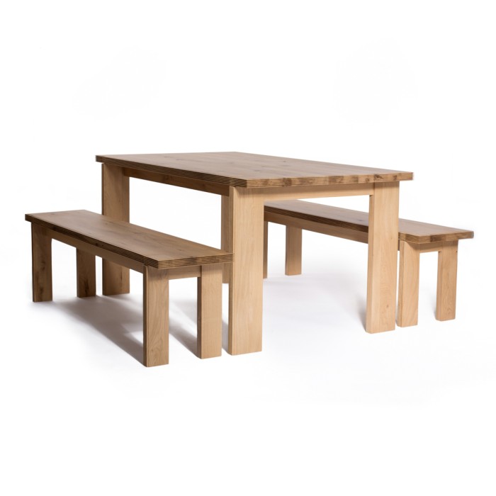 Masuta de cafea TRADIX din lemn masiv de stejar 110x65 cm culoare natur [2]