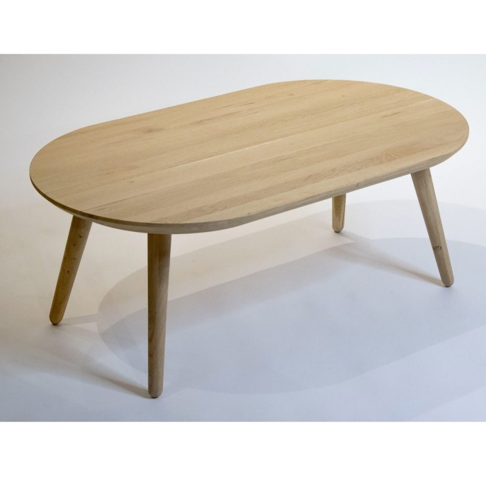 ANGLIA C3 coffee table made of solid oak wood 105x61 cm for living room or kitchen natural color [5]