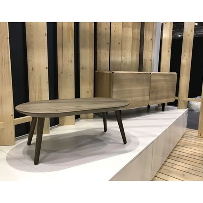 ANGLIA C3 coffee table made of solid oak wood 105x61 cm for living room or kitchen natural color [2]