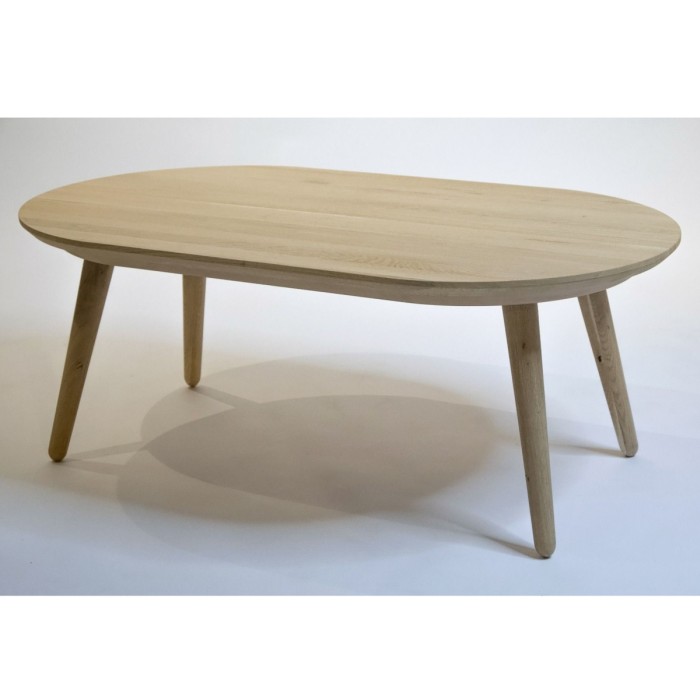 ANGLIA C3 coffee table made of solid oak wood 105x61 cm for living room or kitchen natural color [6]