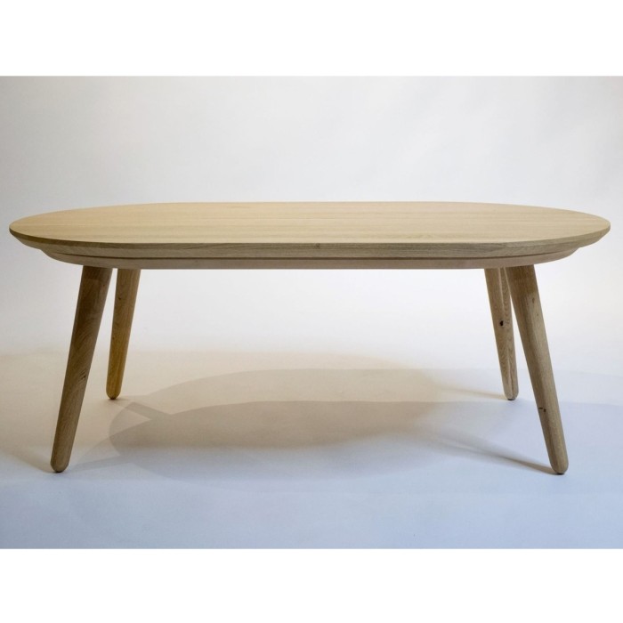 ANGLIA C3 coffee table made of solid oak wood 105x61 cm for living room or kitchen natural color [3]
