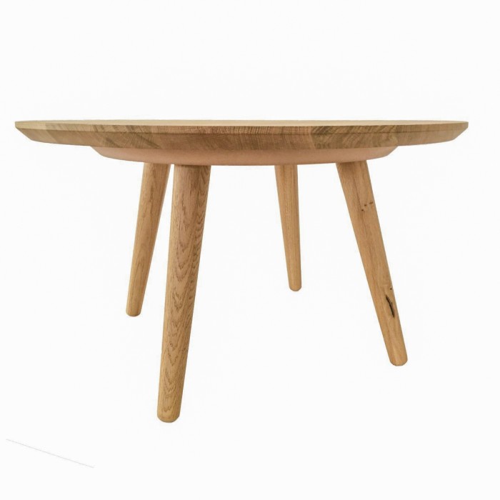 ANGLIA C1 coffee table made of solid oak wood 61x40 cm round natural color [4]