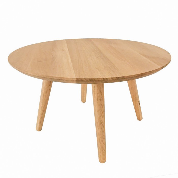ANGLIA C1 coffee table made of solid oak wood 61x40 cm round natural color [2]