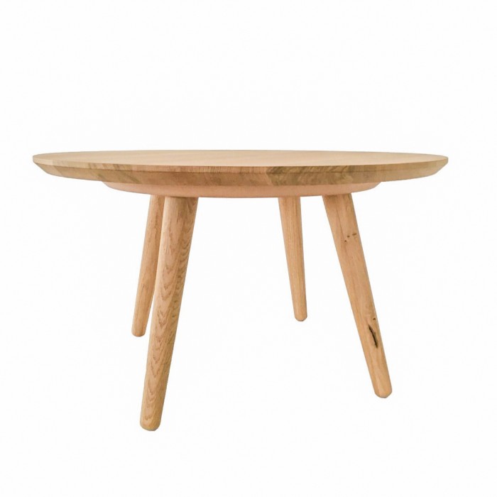ANGLIA C1 coffee table made of solid oak wood 61x40 cm round natural color [3]
