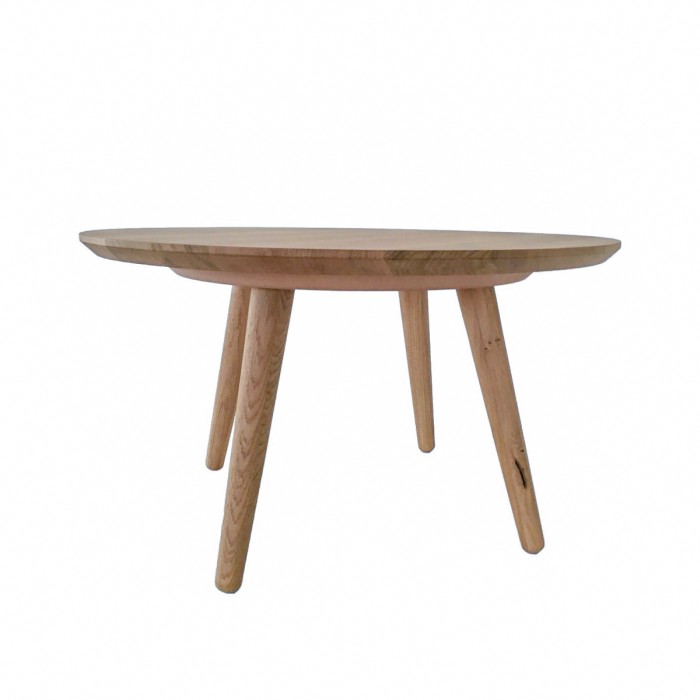 Kaffeetisch rund Anglia C2 aus massivem Eichenholz, Masse Ø70x40 cm, Farbe Natur [2]