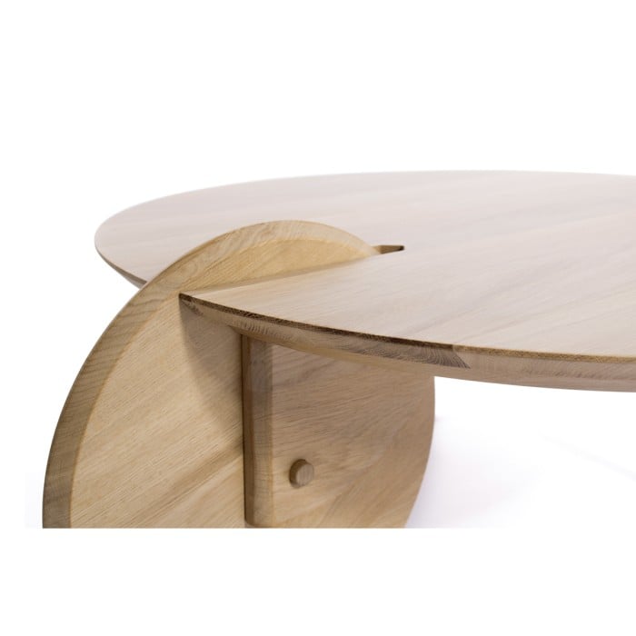 RABA coffee table made of solid oak Ø90x30 cm for living room natural color [3]