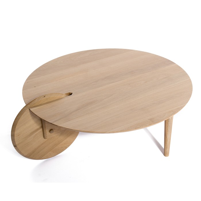 RABA coffee table made of solid oak Ø90x30 cm for living room natural color [2]