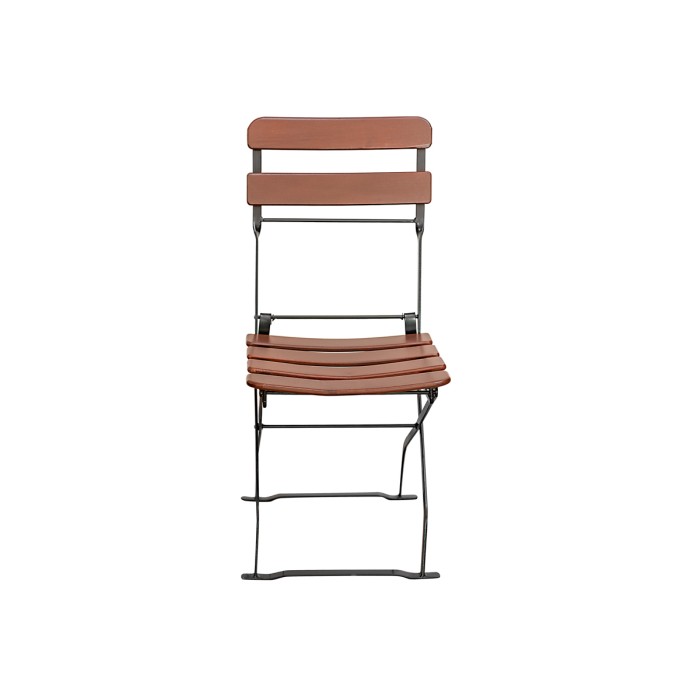 Stuhl BISTRO CLASIC Masse 40x33 cm, mit gebogenen Latten aus Akazienholz für Terrasse, Garten, Farbe Braun [2]