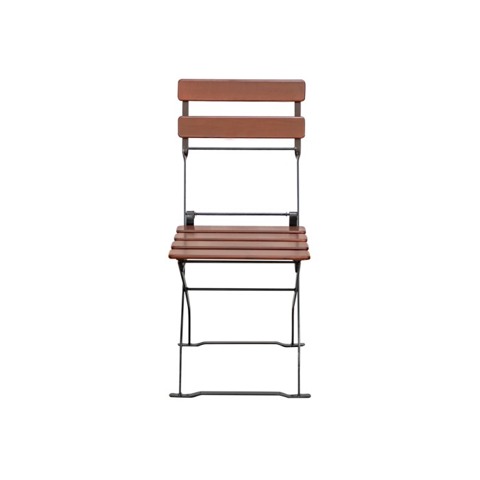 Stuhl BISTRO CLASIC, Masse 40x33 cm, mit geraden Latten aus Akazienholz für Terrasse, Garten, Farbe Braun [2]