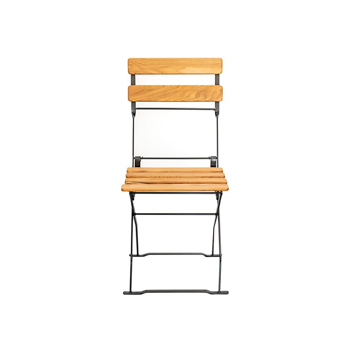 Scaun BISTRO CLASIC cu lamele drepte din lemn de salcam 40x33 cm pentru gradina sau terasa culoare natur [2]