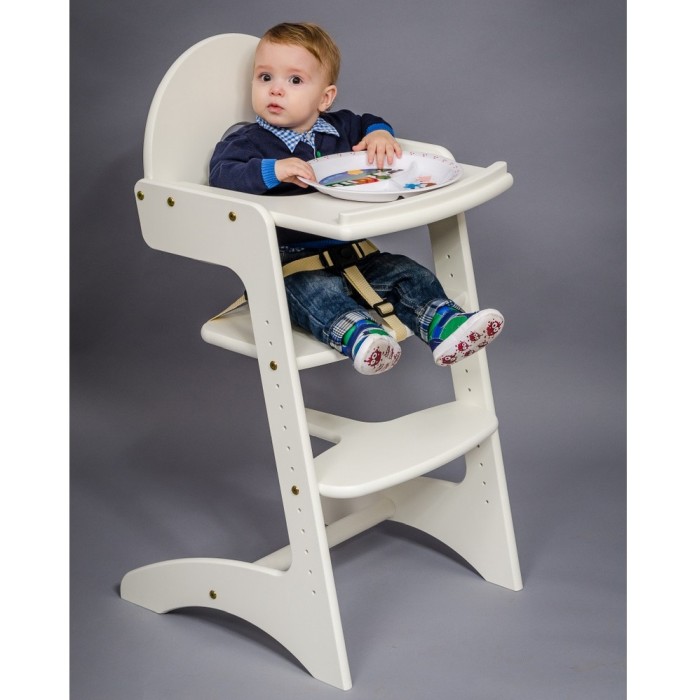 KID high chair made of solid beech wood for children 45x55 cm grey color [3]