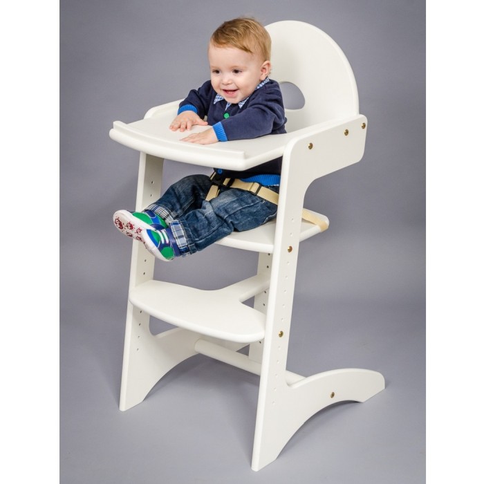 KID high chair made of solid beech wood for children 45x55 cm grey color [4]