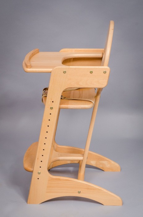 KID high chair made of solid beech wood for children 45x55 cm natural color [3]