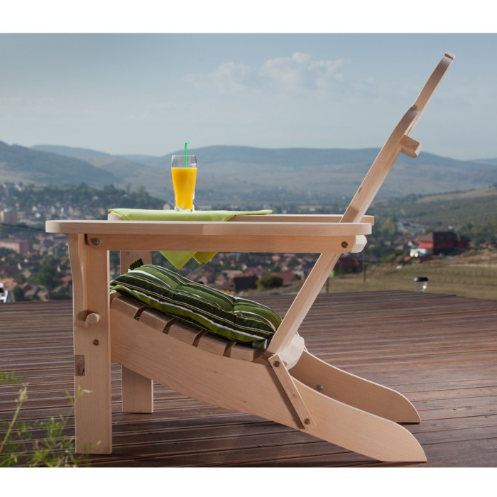 Scaun ZEN din lemn masiv de fag 100x85 cm pentru terasa sau gradina culoare natur [3]
