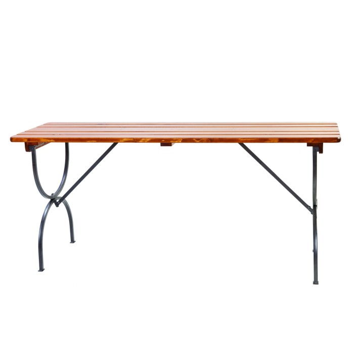 BAYERN set made of solid resinous wood 180x60 cm for garden or terrace a table and two benches cherry color [2]