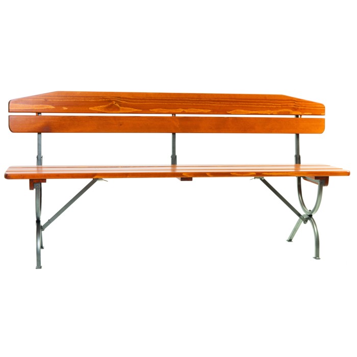 BAYERN set made of solid resinous wood 180x60 cm for garden or terrace a table and two benches cherry color [3]
