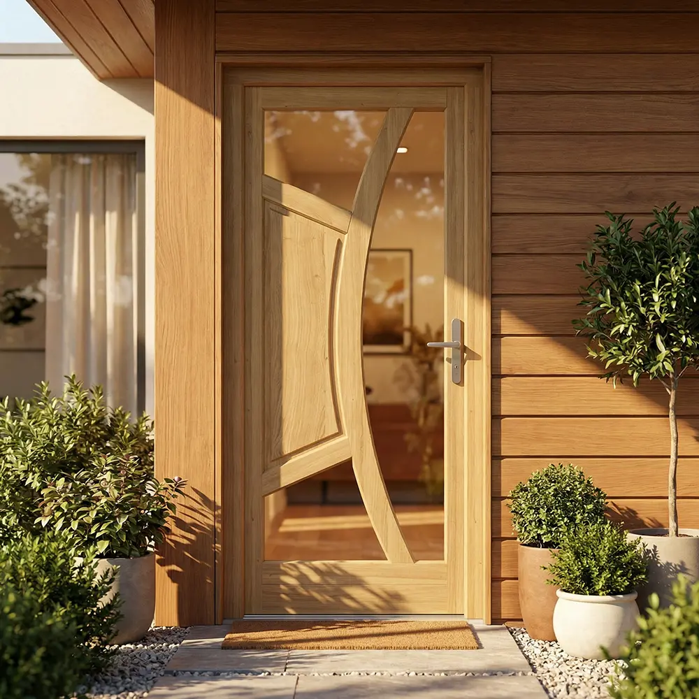 Außentür aus Eiche 1000×2000 – Modell 1 Dreischicht-Holz - BucinMob [2]