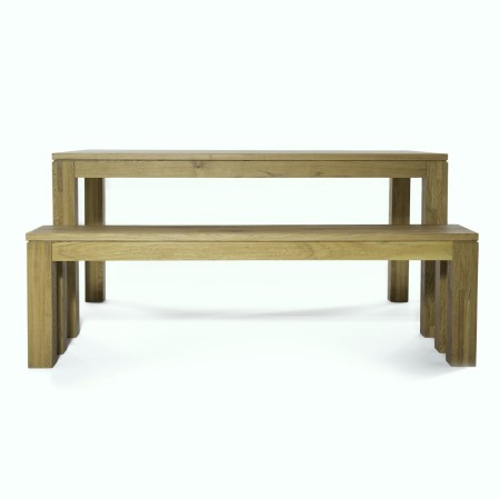 OAK FAMILY bench made of solid oak wood 160x35 cm for living room natural color [4]