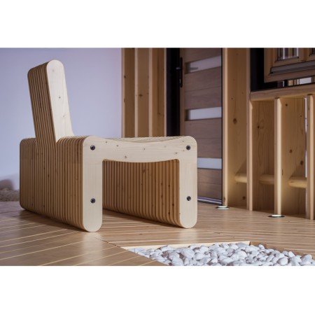 RIBS bench made of solid resinous wood 148x60 cm for living room natural color [1]