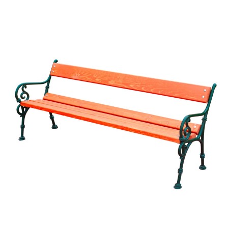 Banci de gradina - Banca SCHLOSSPARK din lemn masiv de rasinos 190x38 cm pentru terasa sau gradina 3 persoane culoare cires