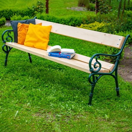Banca SCHLOSSPARK din lemn masiv de rasinos 190x38 cm pentru terasa sau gradina 3 persoane culoare natur [2]