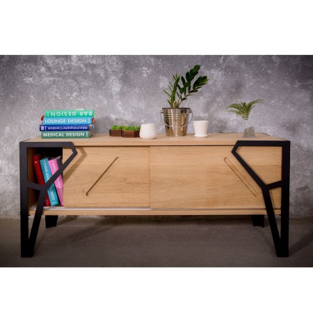 Low Poly Sideboard – Solid Oak 120×40 cm, Modern Design | BucinMob [3]