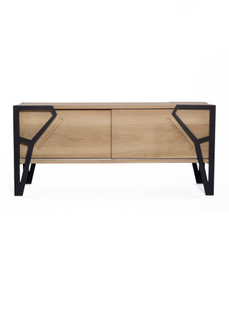 Low Poly Sideboard – Solid Oak 120×40 cm, Modern Design | BucinMob [2]