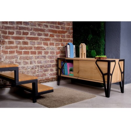 Low Poly Sideboard – Solid Oak 120×40 cm, Modern Design | BucinMob [4]
