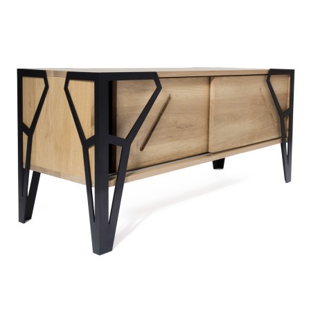 Low Poly Sideboard – Solid Oak 120×40 cm, Modern Design | BucinMob [1]