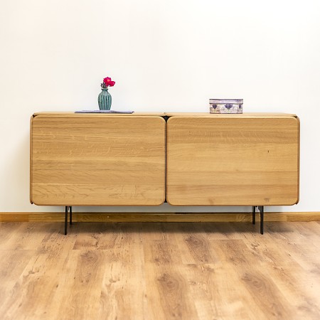 Round Chest of Drawers – 2 Modules 160×40 cm Natural Oak | BucinMob [1]