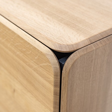 Round Chest of Drawers – 2 Modules 160×40 cm Natural Oak | BucinMob [2]