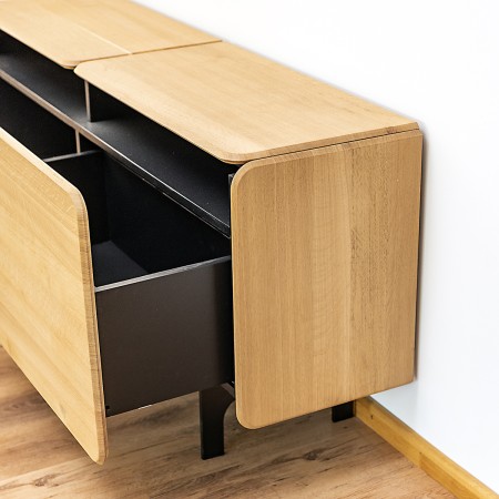 Round Sideboard – 3 Modules 240×40 cm Natural Oak | BucinMob [4]